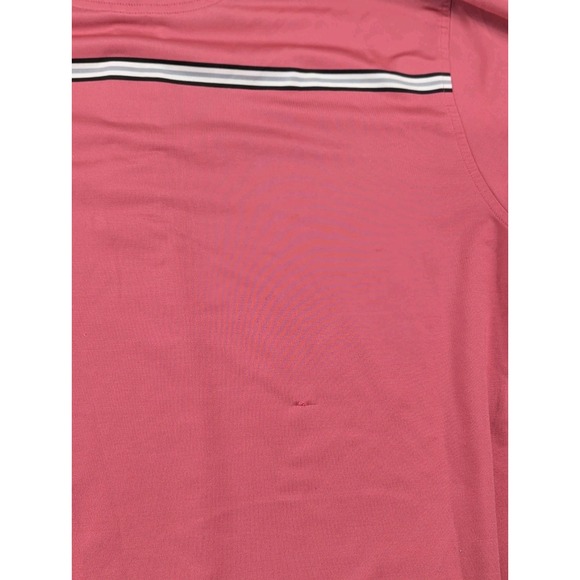 FootJoy Polo Shirt Men LG Pink Stripe Golf Stretch Embroidered FJ Athletic‎ - Picture 9 of 9